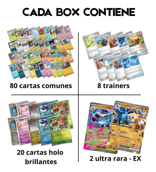 120 Cartas Pokémon Originales Sin Repetir + 2 Ex Garantizada