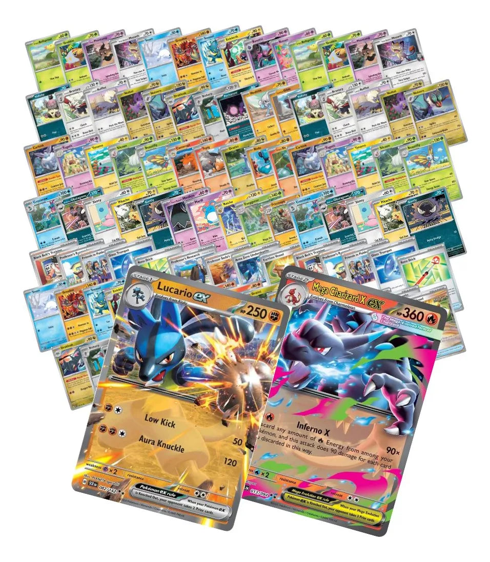 PACK ALBUM + 120 CARTAS POKEMON ORIGINALES SIN REPETIR + 2 EX GARANTIZADA.